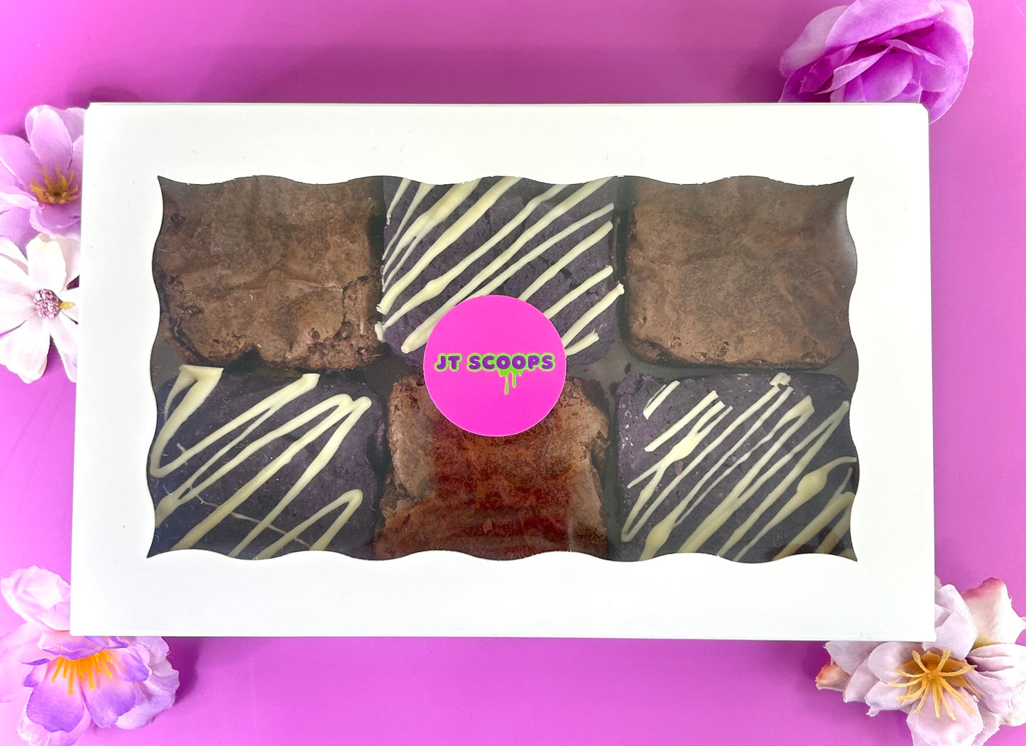 Mixed Ube & Chocolate Brownies