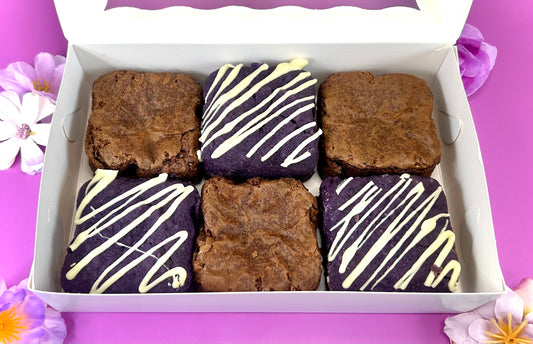 Mixed Ube & Chocolate Brownies